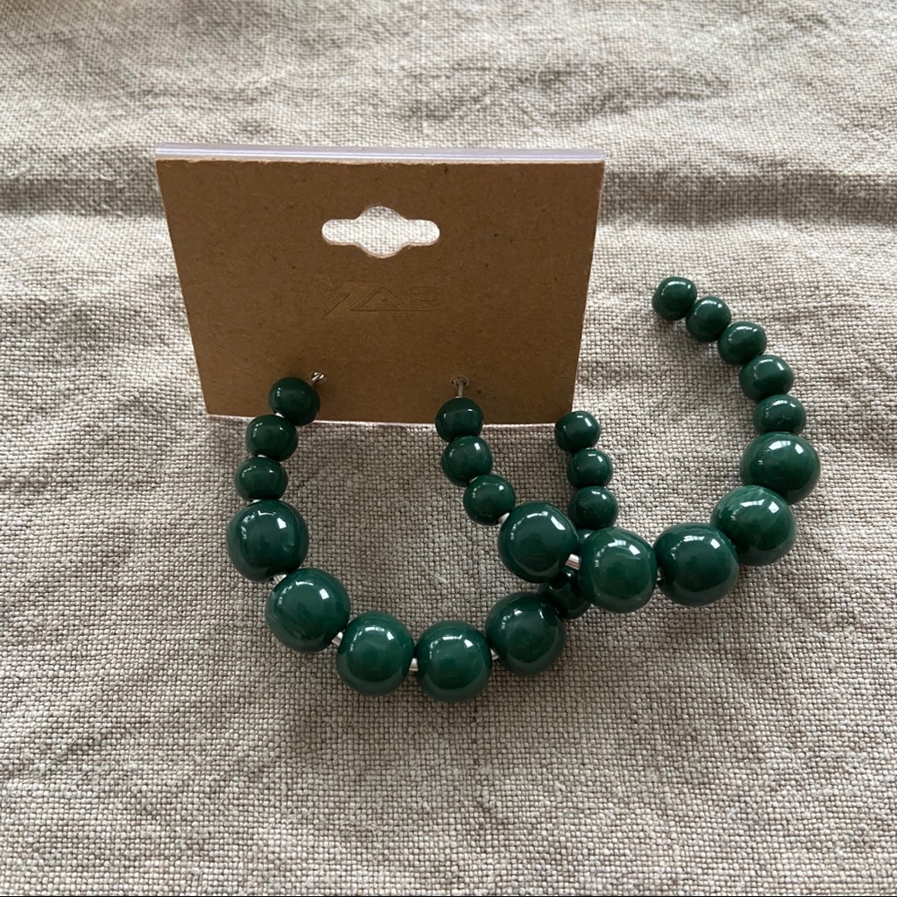 ModCloth Statement Earrings -Deep Green